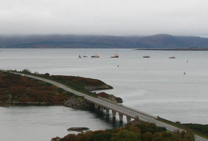 Submarine after rocks incident of Kyle of Lochalsh and Skye Bridge