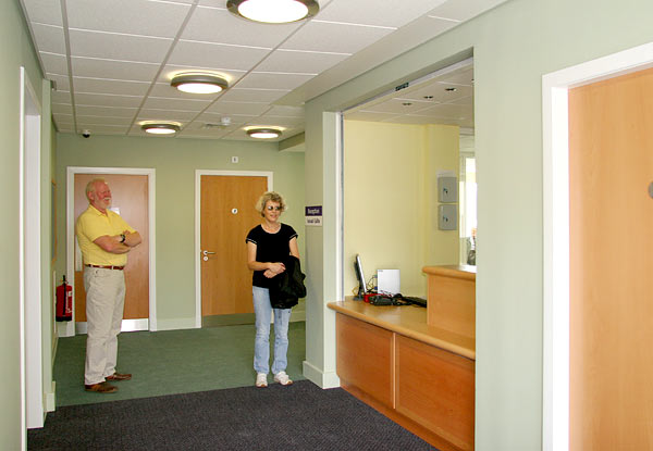 Reception area and two local models