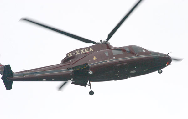 The Royal Helicopter arrives in Kyle of Lochalsh 