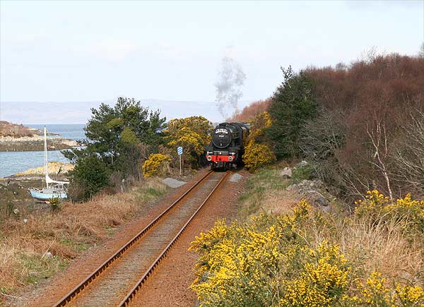 Steam Train coming into Kyle of Lochalsh